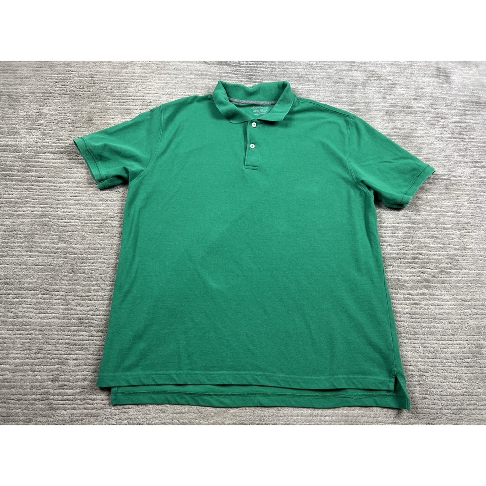 St Johns Bay Polo Shirt Mens XL Green Heritage Pique Polo Short Sleeve